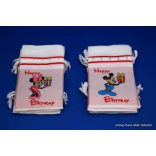 Mickey / Minnie Mouse verjaardag zakje Happy Birthday